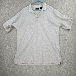 Greg Norman Collection Polo Shirt XL Gray Cotton Short Sleeve